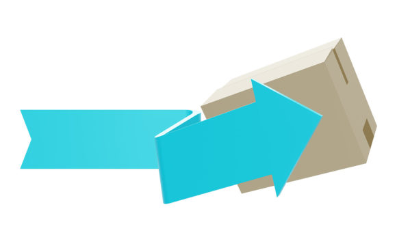 3d Cardboard Box with Arrow