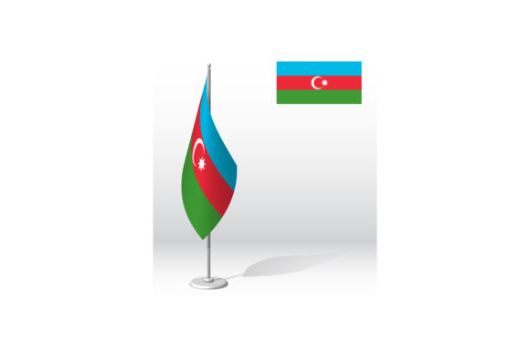 AZERBAIJAN Flag on Flagpole for Registra: Strategic Visual Identity for Diplomatic and Corporate Milestones