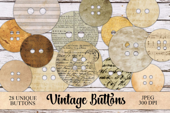 Digtial Vintage Buttons Ephemera: The Secret Ingredient for Authentic Junk Journals