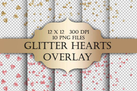 Elevating Visual Narratives: The Strategic Value of Glitter Hearts Digital Clip Art Overlay in Modern Design