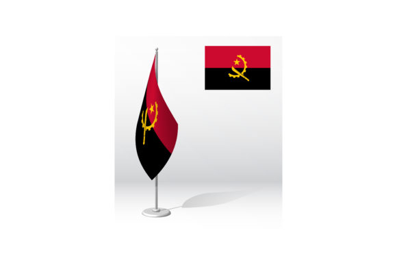 Flag of Angola on Flagpole for Registration