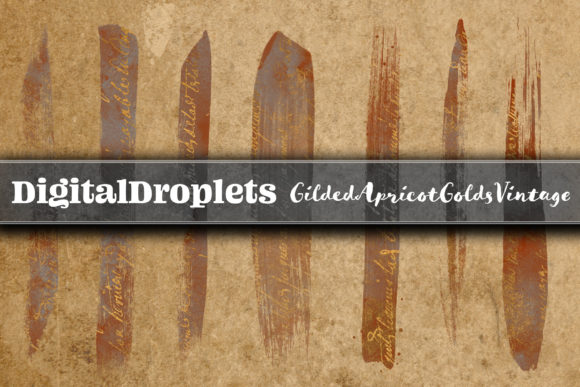 Gilded Apricot Golds Brush Strokes: Elevating Your Digital Projects with Vintage Elegance