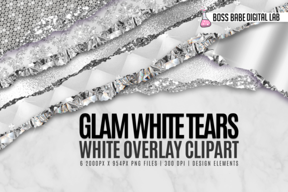 Glam White Tears Clipart: Elevate Your Digital Designs with Effortless Sparkle