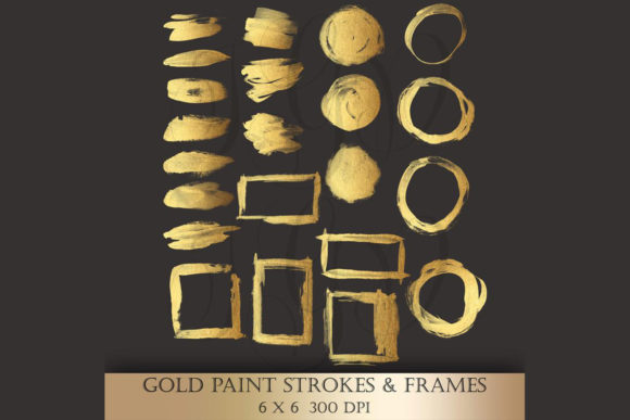 Gold Brush Strokes Clipart for Premium Design