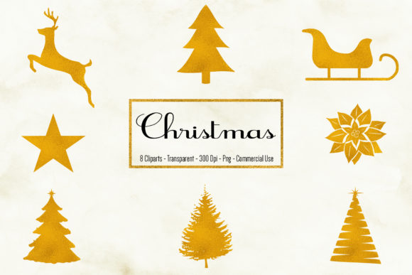 Gold Christmas Cliparts: Elevating Your Holiday Projects with Premium Digital Assets