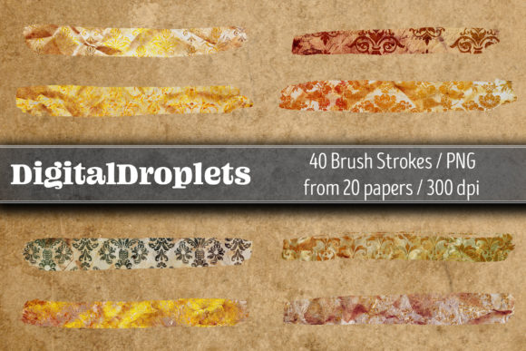 Golden Damask Dust V14 Brush Strokes