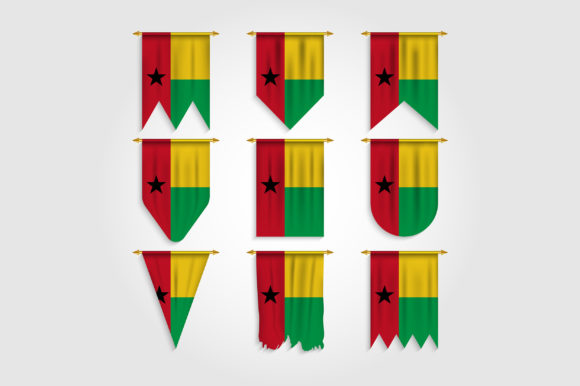 Guinea Bissau Flag in Different Shapes