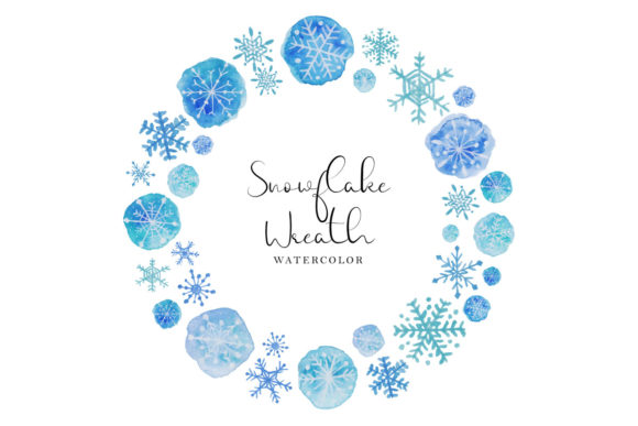 Hand-Drawn Snowflake Watercolor Pattern