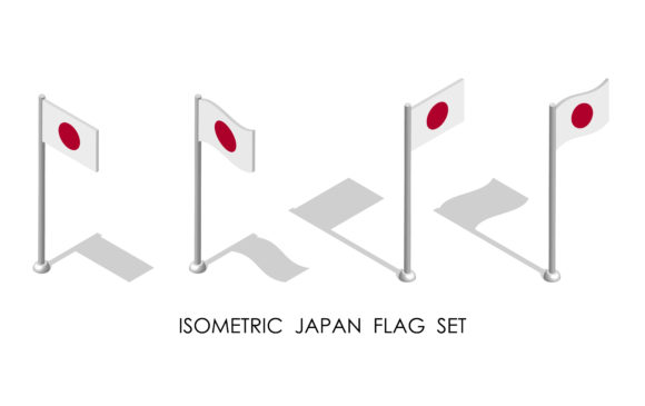 Isometric Flag of Japan: A 3D Vector Exploration from Static Precision to Dynamic Motion
