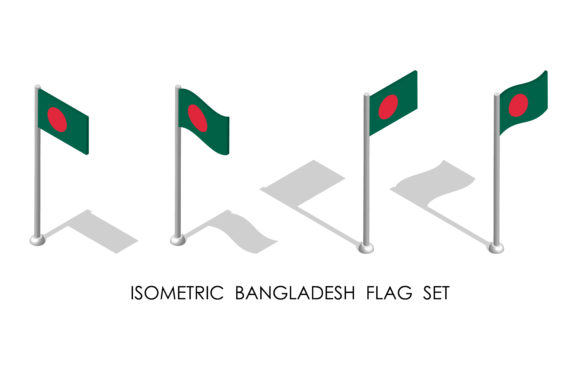 Isometric Flag of Republic of BANGLADESH: A Visual Guide for Designers and Creators