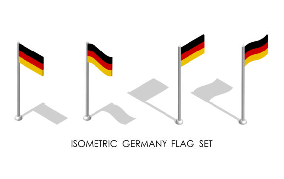 Isometric Flag of Republic of Germany: 3D Vector Guide