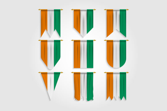 Ivory Coast Flag in Different Shapes