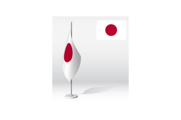 JAPAN Flag on Flagpole for Registration