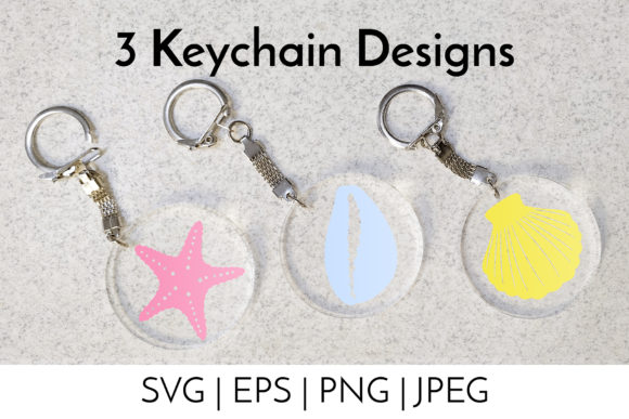 Keychain Beach Summer Seashell Design