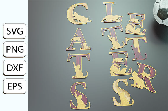 Layered Cats Letters for Decoration: A Digital Crafting Tool