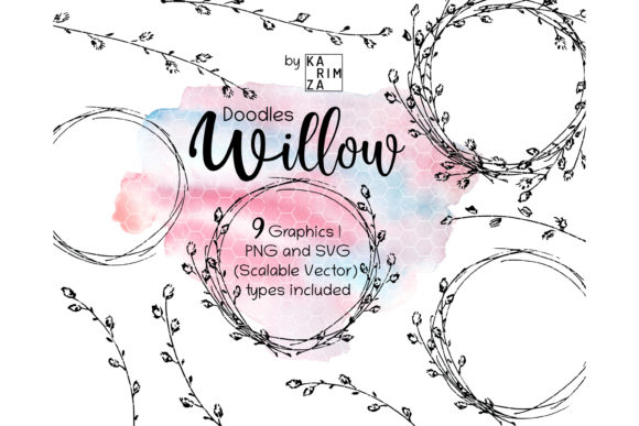 Pussy Willow Branch Doodle Clipart: A Versatile Asset for Creative Projects