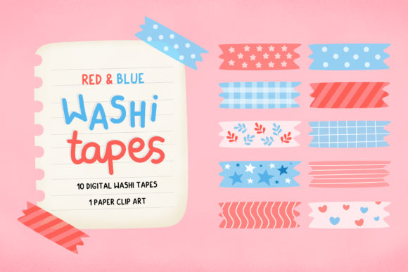 Red Blue Washi Tapes: A Practical Resource for Digital Creators