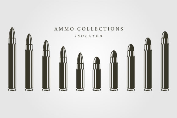 Set of Bullets Ammunition Object Vector
