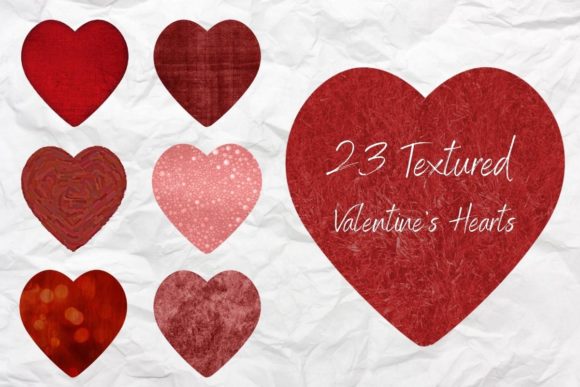 Textured Valentine s Hearts